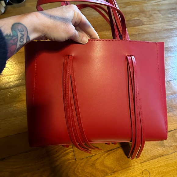 MANSUR GAVRIEL Red Fringe Handbag - Picture 7 of 10